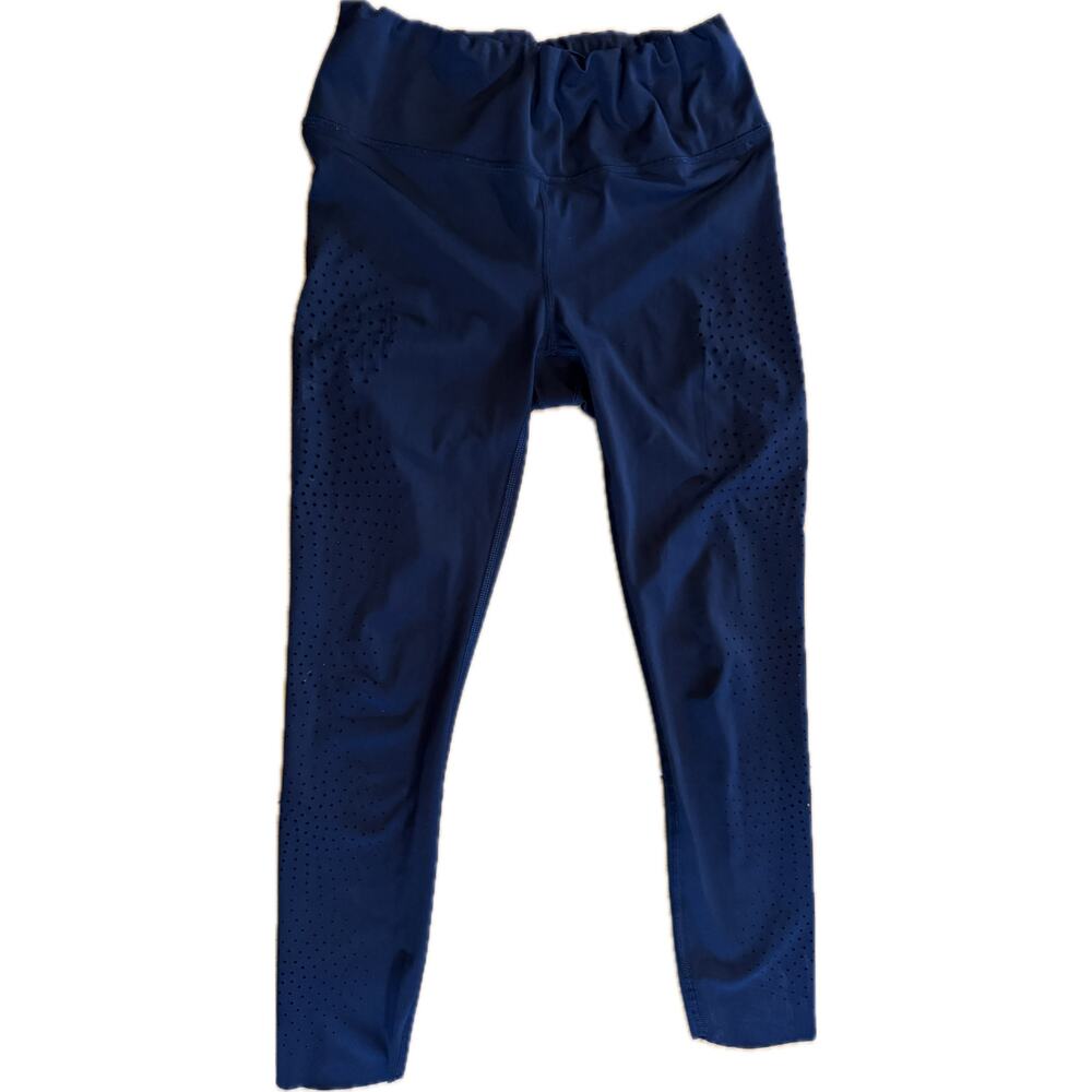 Athleta Leggings Womens XS Black High Rise Capri Perforated Zip Pocket‎